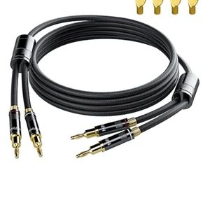10 ft speaker cable wire with gold plate banana tip plugs (10)